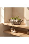Stylish Grey & Brown Oval Rattan Utility Basket with Comfortable Handle for Storage Display and Organizing 31×24 cm - 3