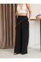 Black Pants with Draped Bandana Detail - Wide Fit - 2