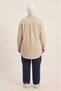 Beige Color Large Size Wide Fit 100% Cotton Muslin Fabric Women's Shirt Tunic - Hac and Umrah Compliant - 5