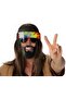 Black Haired Bandana Designed Hippie Party Glasses 26x18 Cm - 3