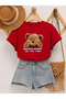Unisex Red Subrise Printed Crew Neck T-Shirt