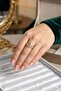 316L Steel Gold Color Zircon Stone Heart Model Women's Ring - 2