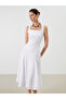 Two Mt Shop Quality Pleated Detailed Waist-Slit Dress - 2
