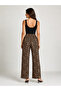 Women's Leopard Detailed Stretchy Fabric Loose Fit Summer Thin Leggings Pants - 2