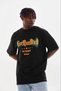 Men's Printed T-Shirt Short Sleeve Crew Neck Regular Fit T-Shirt - Black