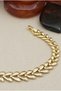 Xuping Gold Color Leaf Patterned Steel Bracelet – Non-Tarnishing Anti-Allergic Elegant Women's Bracelet 19 cm - 6