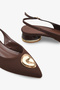 Rodica Women's Open-Back Ballerinas with Accessories - Brown Nubuck - 5