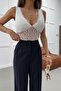 V-Neck Lace Blouse White - 6