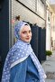Lara Polka Dot Patterned Shawl Baby Blue - 4