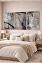 Brushed Silver Flow Concept 3-Piece Decorative Tempered Glass Painting Set for Home and Office - 2