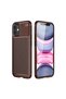 Apple iPhone 12 Mini Case Auto Focus Carbon Cover - Brown