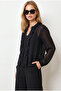 Women's Black Inner Bustier Semi-Transparent Blouse Blz-19003372 - 2