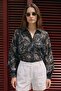 Transparent Shirt with Embroidery Detail - Black - 5