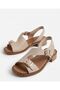 Inside and Outside, 100% Genuine Leather, Soft Sole, Low Heel, Gold Buckle Women's Sandals - 6
