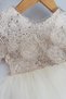 My Little Girl's Sequin Embroidered Rose Appliqué Tulle Skirted Girl's Evening Dress with Bag Set - Kr - 7
