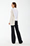 Women's Summer Linen Fabric Blazer Jacket with Tie Detail on the Back - 6