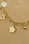 Steel Bracelet- Lock Key Flower Trend Chain 316L Steel Bracelet Non-Tarnish Non-Fade 17+5cm - 5