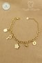 Steel Bracelet- Lock Key Flower Trend Chain 316L Steel Bracelet Non-Tarnish Non-Fade 17+5cm - 2