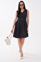 Women's V-Neck Belted Polka Dot Dress 260608 - 3