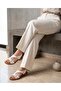 Inside and Outside, 100% Genuine Leather, Soft Sole, Low Heel, White Women's Sandals with Gold Buckle - 6