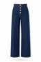 Navy Blue Gold Button Detailed Jeans