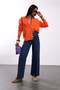 Navy Blue Gold Button Detailed Jeans - 4