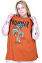 Large Size Women's 100% Cotton Zero Sleeve T-Shirt Printed Summer U26010 Tarcin