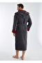 Men's Hooded Embroidered Bamboo Cotton Sport Model Soft Absorbent Luxury Bathrobe - 4