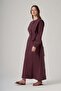 2036 Vest-Style Tencel Dress with Gold Button Detail – Plum - 2