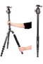 KT225+NB36-5 Feet Height Aluminium Alloy Professional Tripod and Monopod for All DSLR Cameras Black - 2