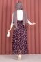 Elastic Waist Polka Dot Chiffon Tulle Summer Skirt Plum - 5