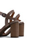 Women's Genuine Leather Stone Heeled Shoes - 5