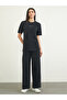 Black Cotton Longline T-Shirt and Pants Set - 3