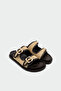 Mario Wicker Detailed Buckle Detailed Thick Bitter Brown Sole Slippers - 2
