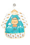Chick Patterned Liquid-Proof Long Sleeve Unisex Baby Food and Activity Bib 6-24 Months - 2