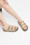 Women's Beige Comfortable Fit 3 Buckle Strap Slippers - 7