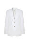 White Linen Blazer Jacket - 6