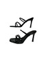 Black Thin Heeled Women's Slippers - 3