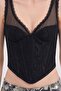 Women's Front Underwire Lace and Tulle Detailed Strap Design Corset - 4