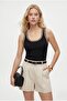 Women's Tiza Collar Embroidered Cotton Sleeveless Black Undershirt - 2