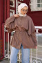 Brown Cape Collar Shirt with Tie