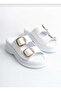 Double Buckle Detailed Women's Sandals and Slippers
