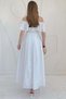 Off-Shoulder Madonna Collar Scallop Brode Gipe Fabric Rope Belted Romantic Summer Vacation Women's Suit Set - 5