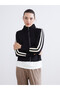 Lcw Everyday Black High Collar Women's Zippered Sweatshirt