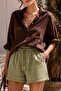 Women's 100% Cotton Muslin Shorts Elastic Waist Summer Shorts My3535 - 3