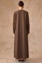 Pattern and Stone Detailed Cupra Silk Plus Size Ferace Brown 6857 - 7