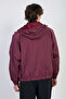 Men's Hooded Raincoat with Snap Fasteners - Plum - 5