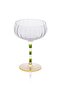 Footed Glass Ice Cream Bowl Green Yellow 240 ml - 3