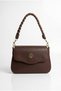 Knitted Detailed Cross Strap Women's Bag with Magnet Closure