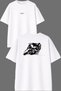 Racing Engine Design Front and Back Printed White Oversize t Shirt